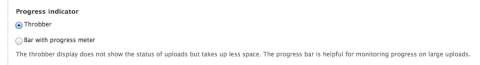 Upload progress indicator field setting